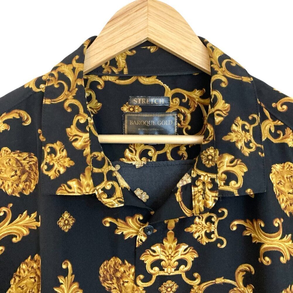 BAROQUE GOLD Drill Clothing Shirt 4X Black - Picture 5 of 11